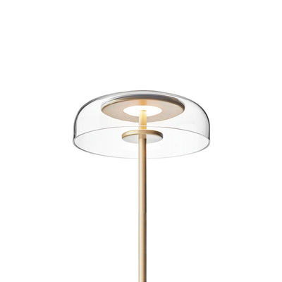 Rinelette Table Lamp Clear Glass Shade Wood Base
