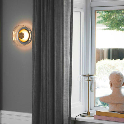 Aether Brass Glass Wall Light
