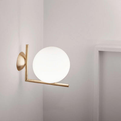 Joanna Modern Minimalist Opal Blown Glass Wall Lamp