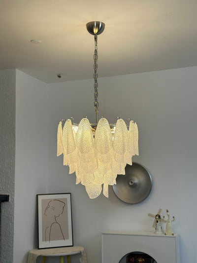 Prelit Glass Teardrop Chandelier