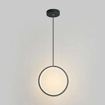 Arisha Modern Minimalist LED Hanging Pendant Lights Black White Bedroom - Neutral Decor