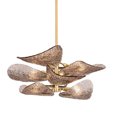 Celaline Chandelier Cardiff Piastra Glass Petal Layered Bronze