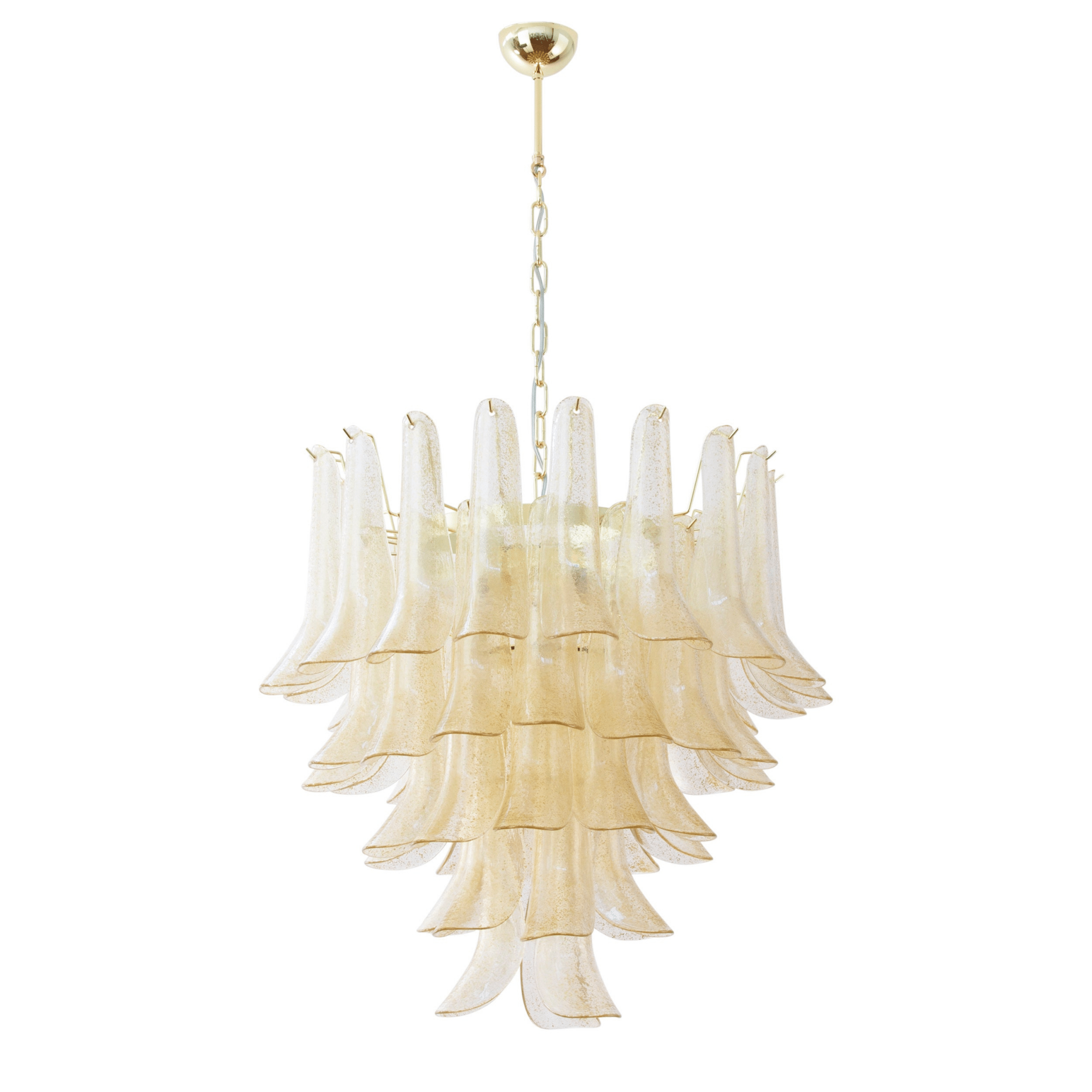 Liorisissa Chandelier Amber Lily Murano Glass Layered Centerpiece
