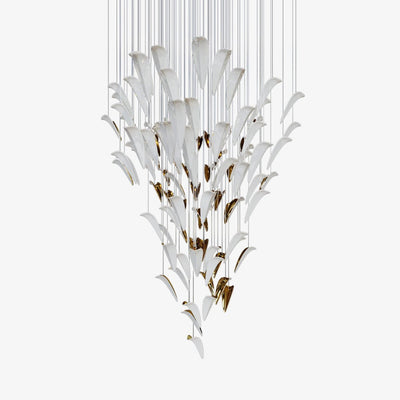 Plume Glow White Feather Art Deco Customize Chandelier