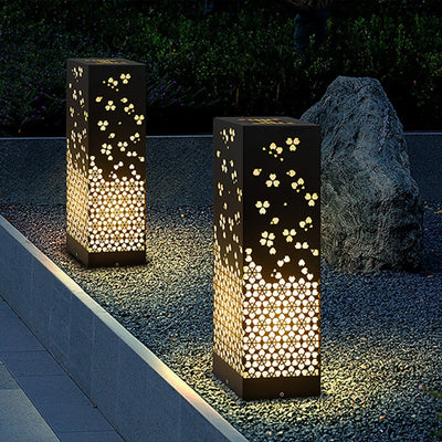 Tracy Asian Decorative Snowflake Design Steel Outdoor Light