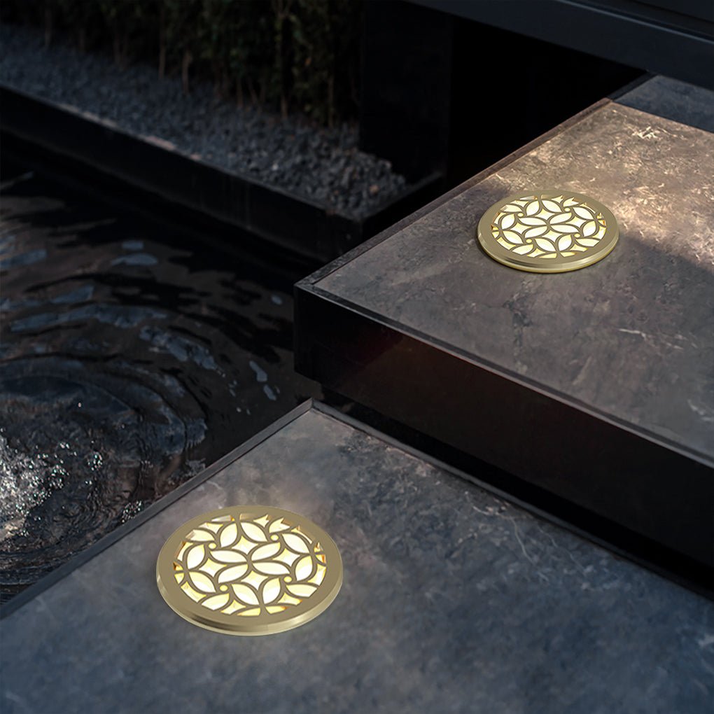 Donna Fun Pattern Elegant LED Aluminum Outdoor Step Lights