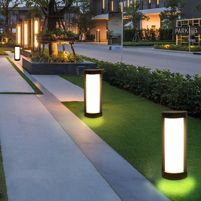 Leann Cylindrical LED Bollard Aluminum Outdoor Pathway Light