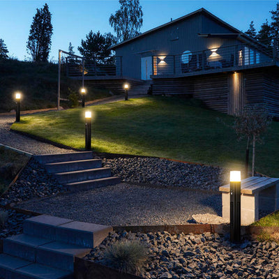 Seaan Sensor Torchiere Aluminum Outdoor Floor Lamp