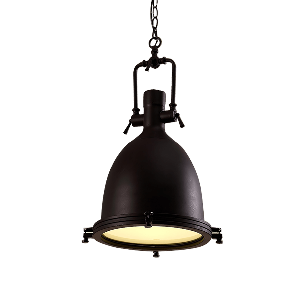 Silven Pendant Lamp Brass Ribbed Dome Industrial