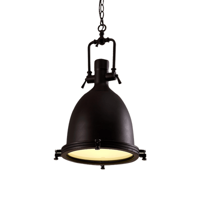 Silven Pendant Lamp Brass Ribbed Dome Industrial