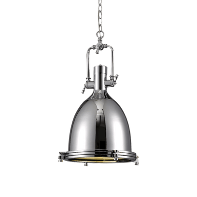 Silven Pendant Lamp Brass Ribbed Dome Industrial