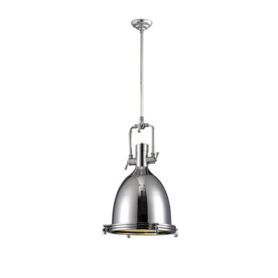 Silven Pendant Lamp Brass Ribbed Dome Industrial