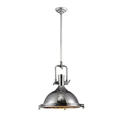 Silven Pendant Lamp Brass Ribbed Dome Industrial