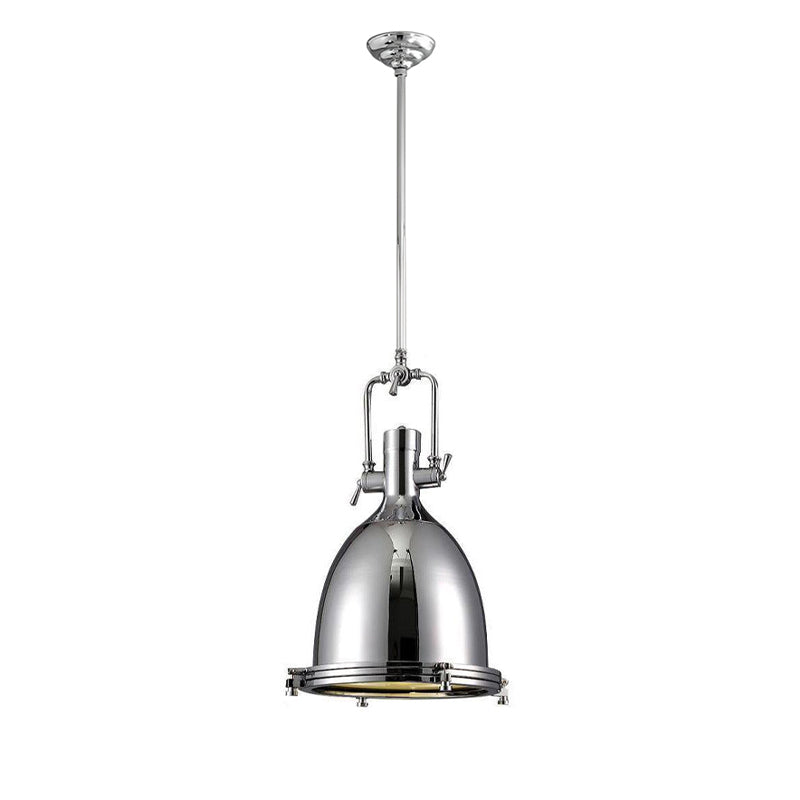 Silven Pendant Lamp Brass Ribbed Dome Industrial