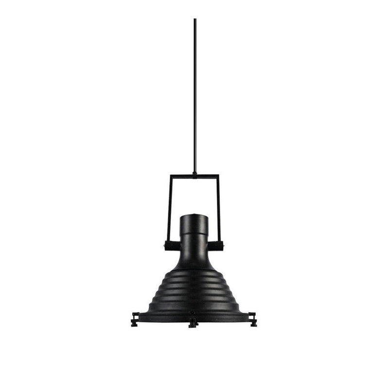 Silven Pendant Lamp Brass Ribbed Dome Industrial