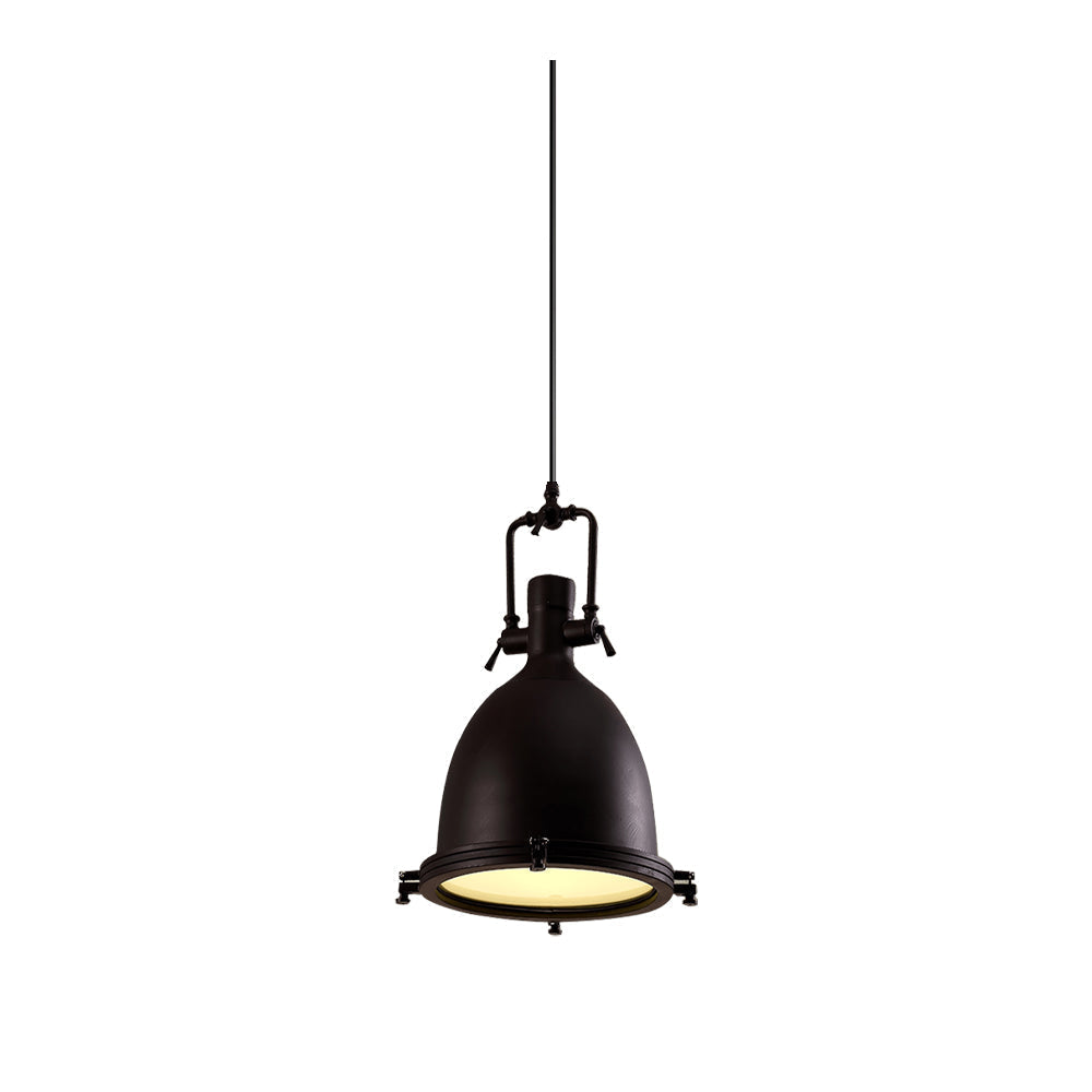 Silven Pendant Lamp Brass Ribbed Dome Industrial
