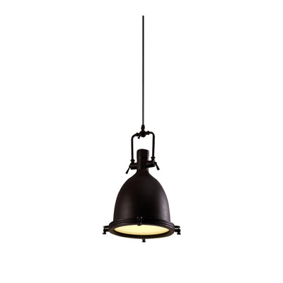 Silven Pendant Lamp Brass Ribbed Dome Industrial