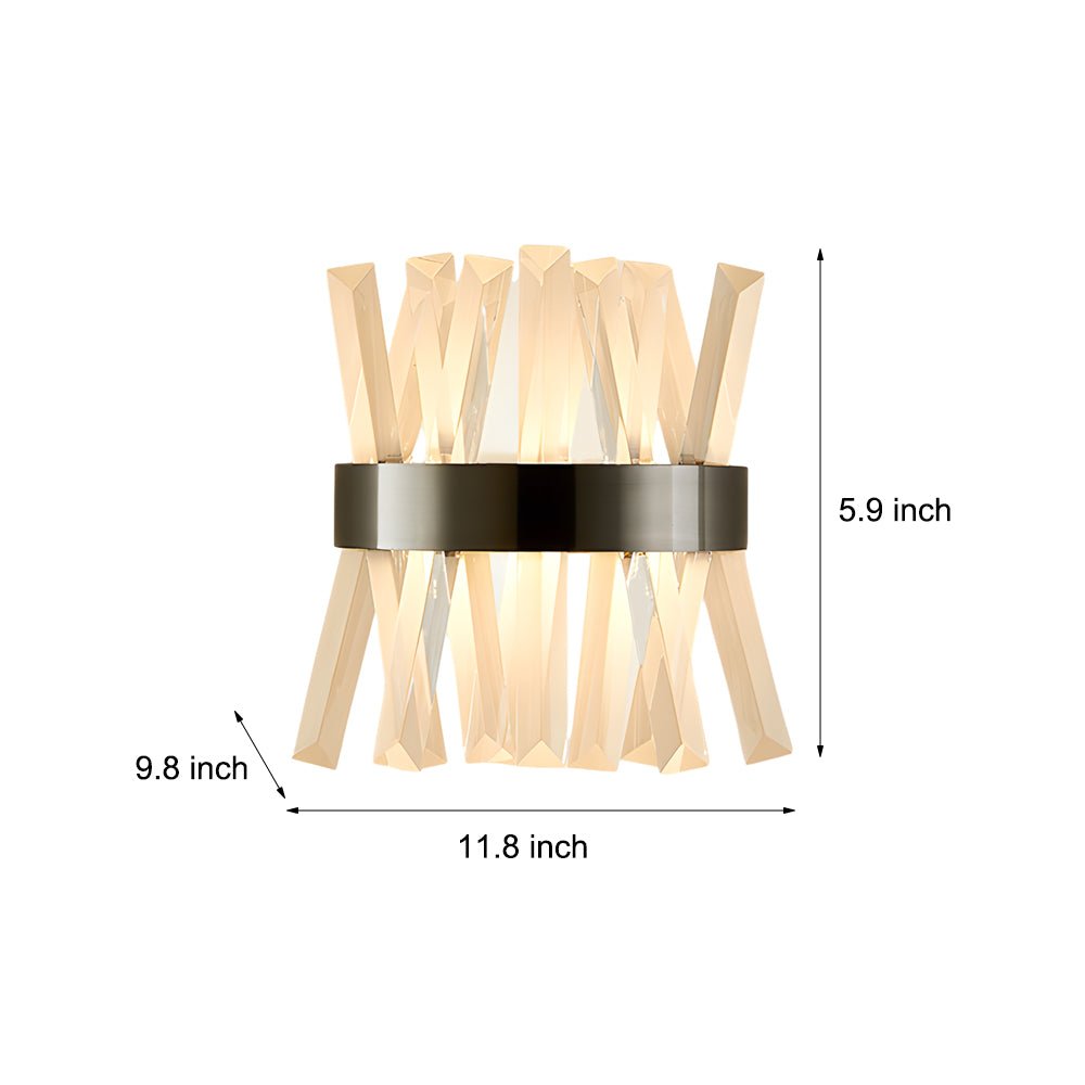 Fairn Creative Strips Luxury Nordic Crystal Outdoor Wall Lamp