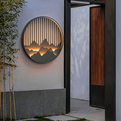 Oriel Creative Balcony Landscape Metal Outdoor Wall Sconces