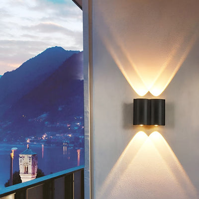 Rufus Creative Wave Arc LED Aluminum Outdoor Wall Lights