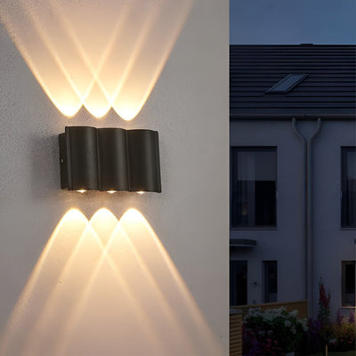 Rufus Creative Wave Arc LED Aluminum Outdoor Wall Lights