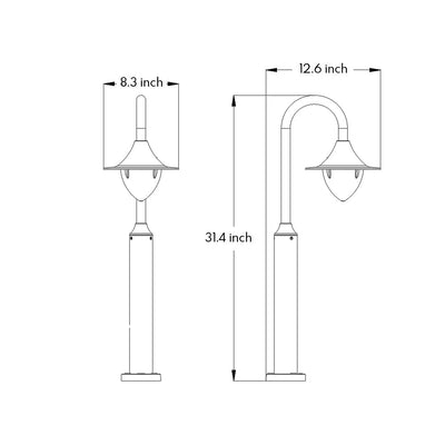 Woody Minimalist Elegance Aluminum Outdoor Path Light