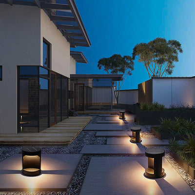 Scarlett Modern Cylinder Lawn Metal Outdoor Lamp