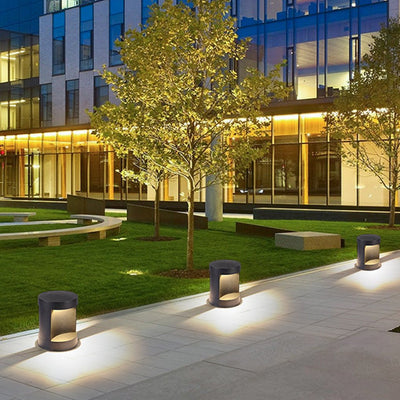 Scarlett Modern Cylinder Lawn Metal Outdoor Lamp