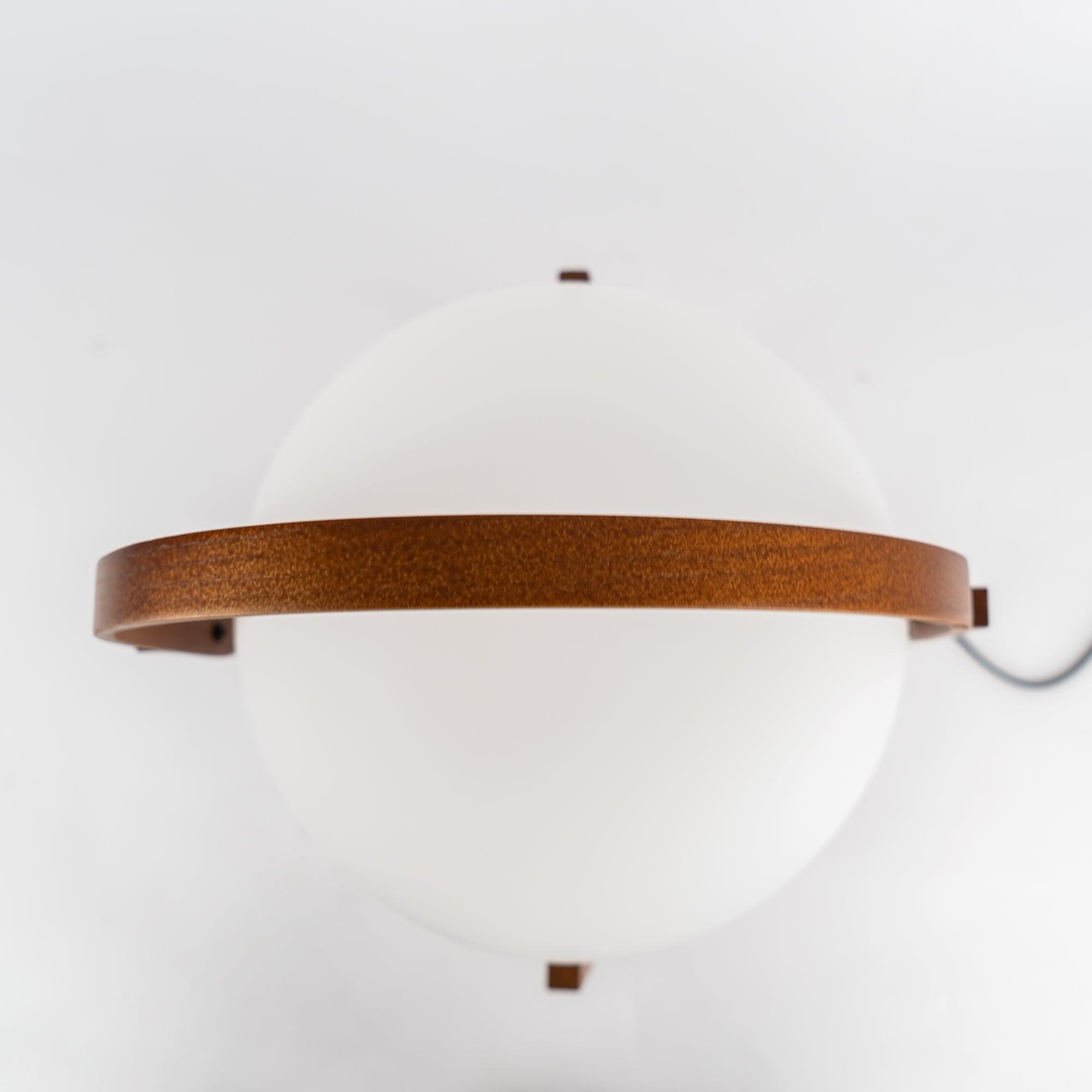 Lethra Wood Glass Table Lamp