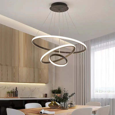 Arisha Modern Ring /Silicon Pendant Light, 2/3/4 Rings - Neutral Decor