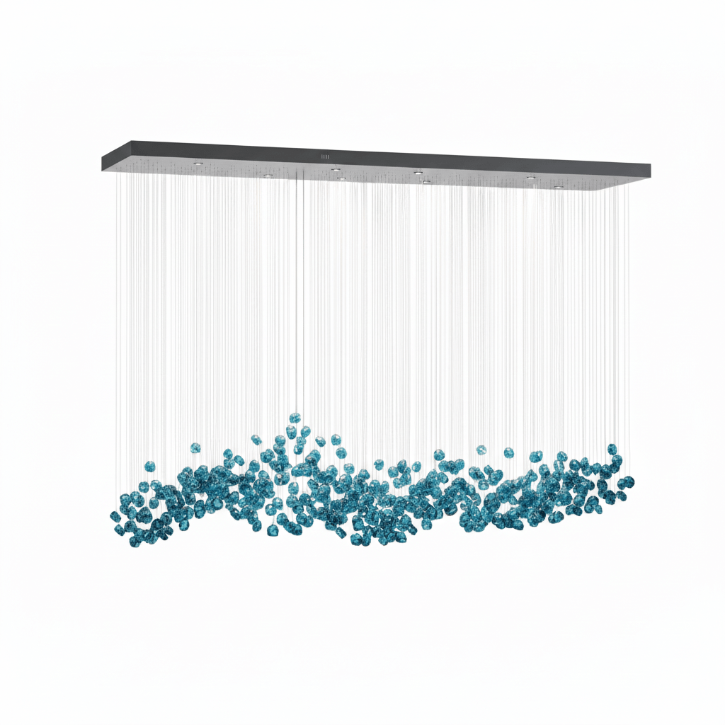 Polychrome Mineral Quartz Cascade Chandelier