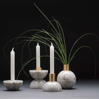 Axis Sphere Marble Candle Holder