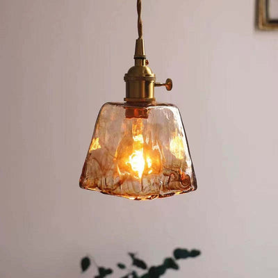 Arisha Vintage Style Industrial Pendant Light Retro Glass Brass - Neutral Decor