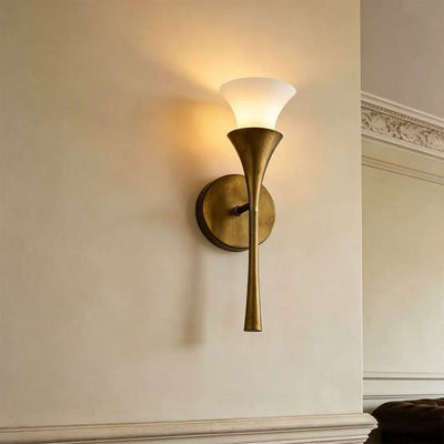 Solalette Brass Double Cone Wall Sconce