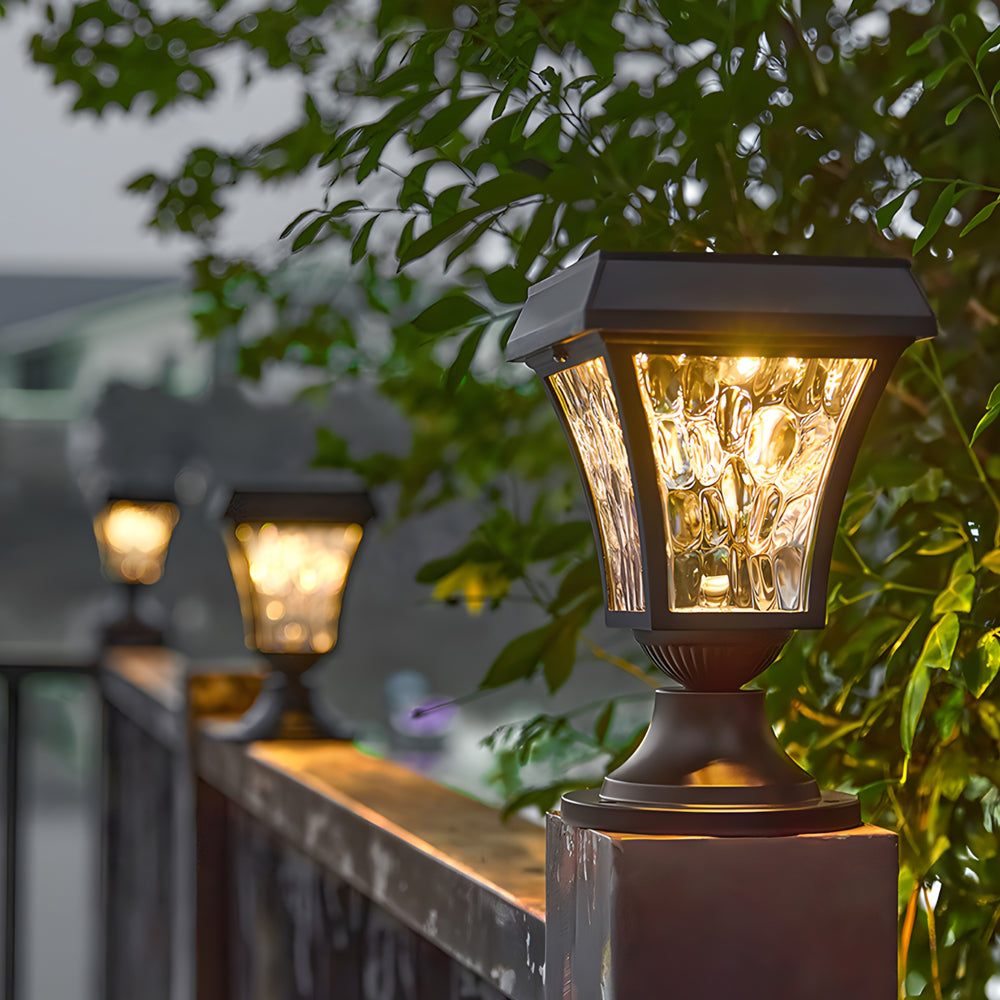 Eri LED Solar Cast Aluminum Outdoor Pillar Lights