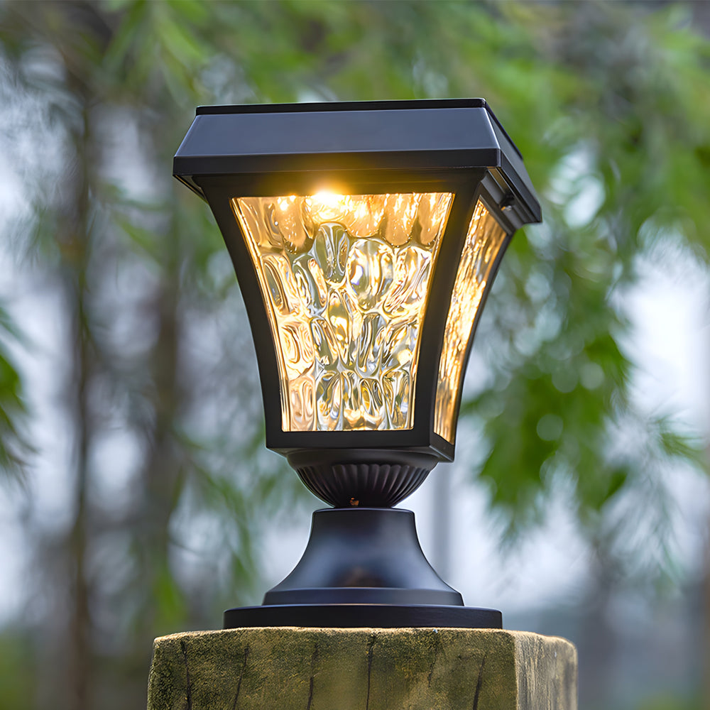 Eri LED Solar Cast Aluminum Outdoor Pillar Lights