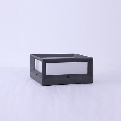 Una Square Unique Modern Metal Solar Outdoor Lights