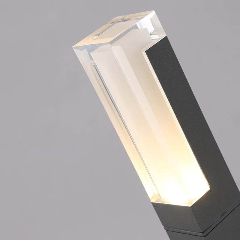 Brina Sleek Cuboid Bollard Waterproof Metal Outdoor Lights