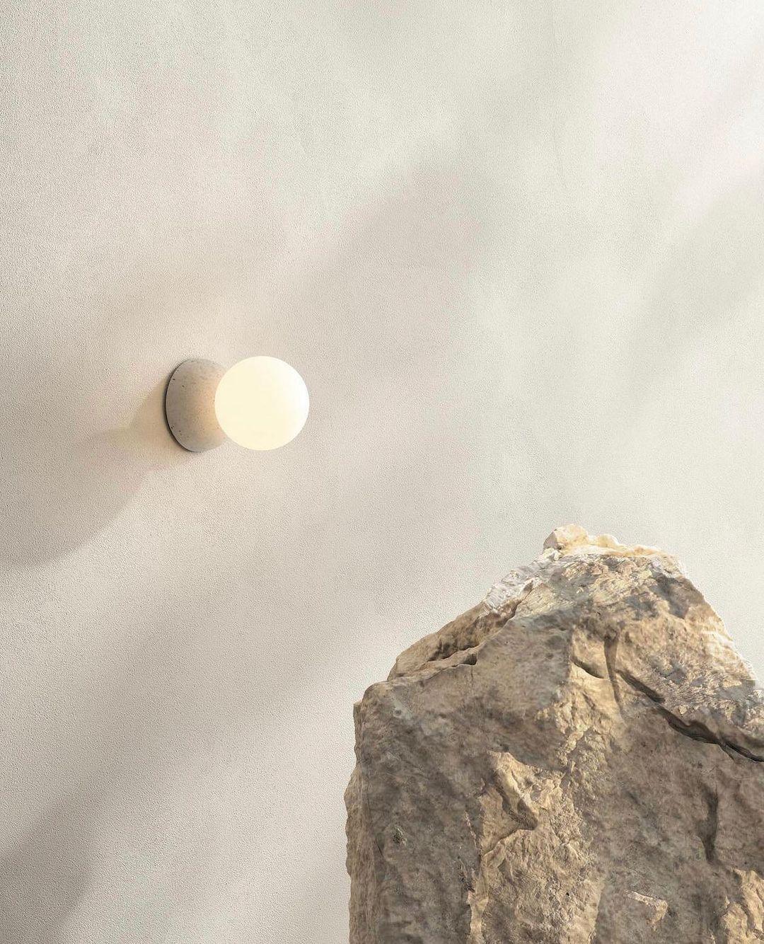 Eirinise Wall Lamp Concrete Opal Glass