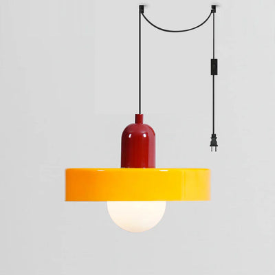Jovial Minimalist Disc Orb Swag Glass Pendant Lights Plug-in