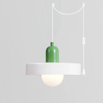 Jovial Minimalist Disc Orb Swag Glass Pendant Lights Plug-in