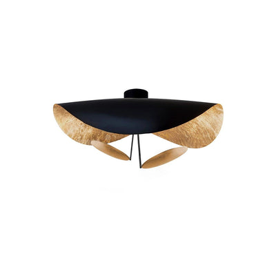 Solenena Ceiling Lamp Curved Shade and Gold Interior