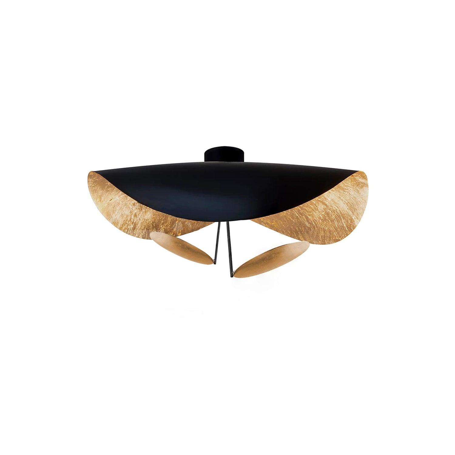 Solenena Ceiling Lamp Curved Shade and Gold Interior
