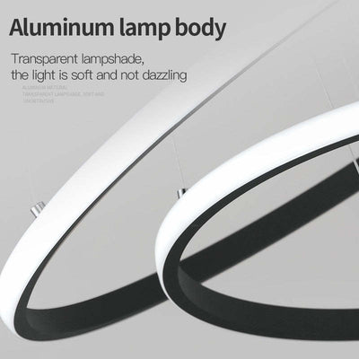 Arisha Modern Ring /Silicon Pendant Light, 2/3/4 Rings - Neutral Decor