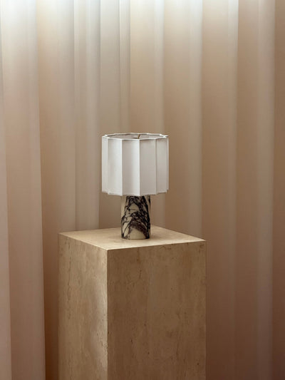 Serenity Pleated Fabric & Marble Table Lamp
