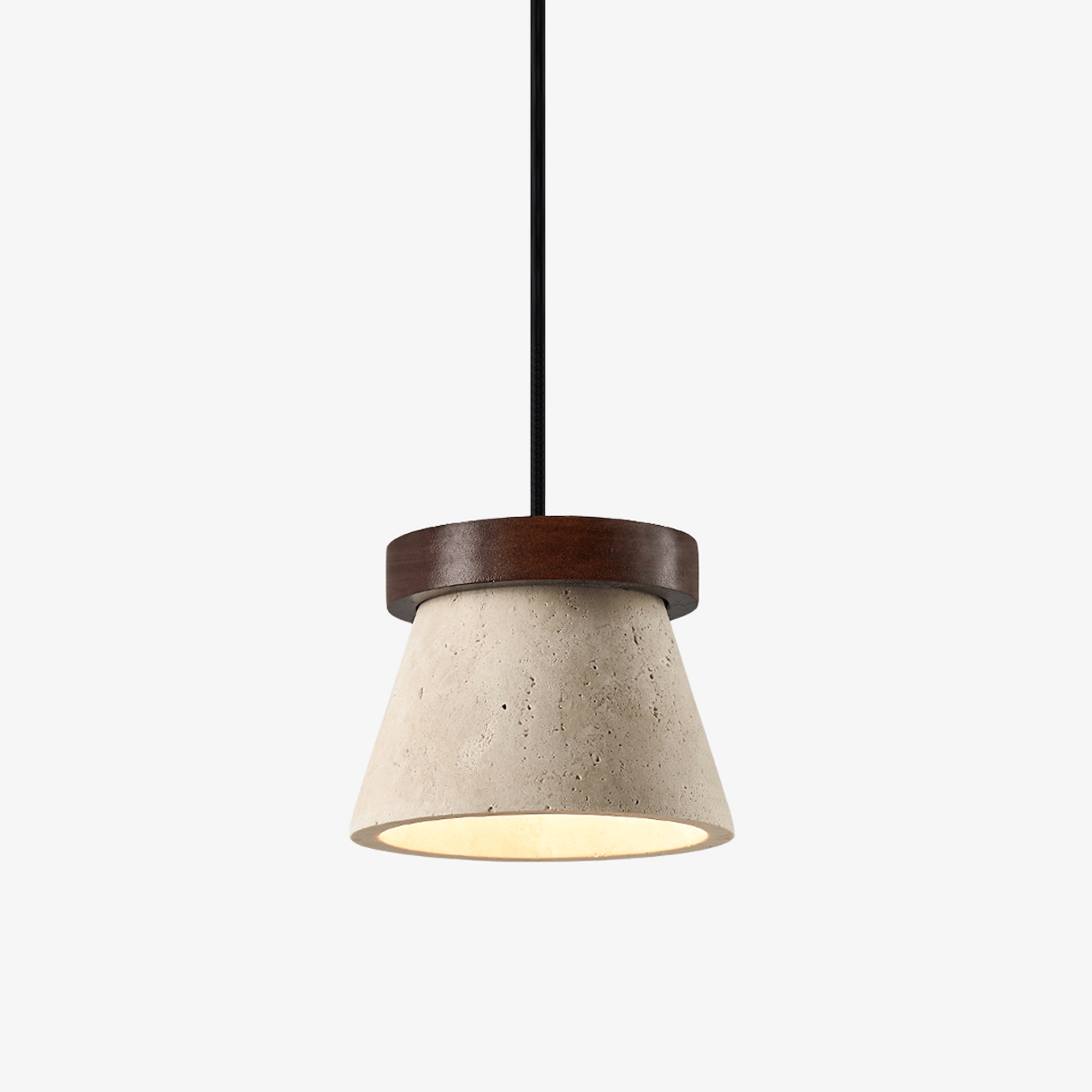 Valisielle Travertine Cone Ring Pendant Light