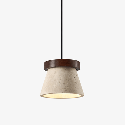Valisielle Travertine Cone Ring Pendant Light