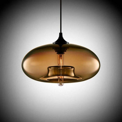 Valentina Modern Bread Shaped Glass Pendant Light 6 Color Living Room - Neutral Decor