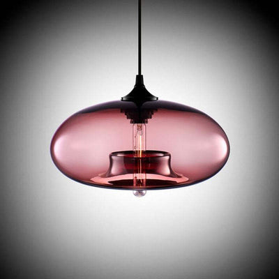 Valentina Modern Bread Shaped Glass Pendant Light 6 Color Living Room - Neutral Decor