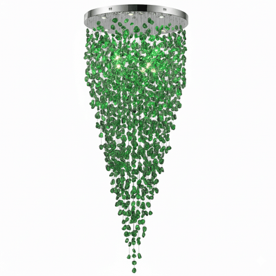 Polychrome Mineral Quartz Cascade Chandelier